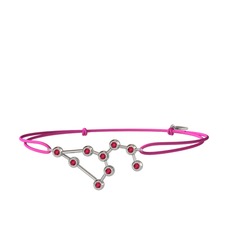 Rodolit garnet 14 ayar beyaz altın bileklik