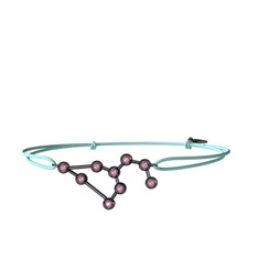 Leo Bileklik - Pembe kuvars 925 ayar siyah rodyum kaplama gümüş bileklik #arxx0s