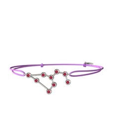 Leo Bileklik - Rodolit garnet 18 ayar beyaz altın bileklik #b2dth5