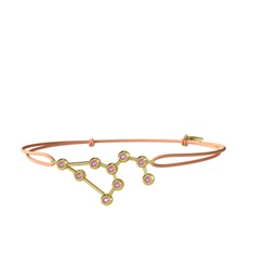 Leo Bileklik - Pembe kuvars 8 ayar altın bileklik #canvlp