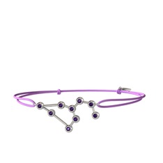 Leo Bileklik - Ametist 18 ayar beyaz altın bileklik #cu56te