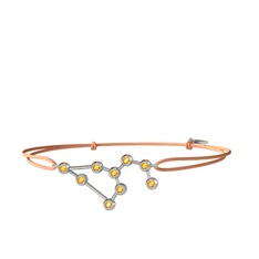 Leo Bileklik - Sitrin 18 ayar beyaz altın bileklik #fb1na5