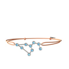 Leo Bileklik - Akuamarin 14 ayar beyaz altın bileklik #g9qixt