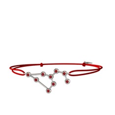 Garnet 14 ayar beyaz altın bileklik