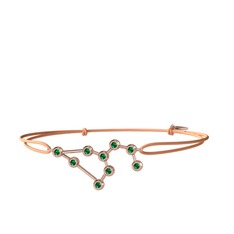 Leo Bileklik - Yeşil kuvars 925 ayar rose altın kaplama gümüş bileklik #h03yd6