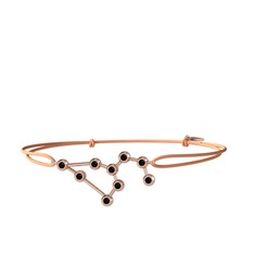 Siyah zirkon 925 ayar rose altın kaplama gümüş bileklik