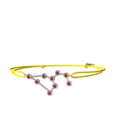 Rodolit garnet 14 ayar beyaz altın bileklik