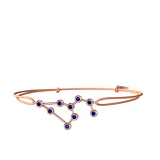 Lab safir 925 ayar rose altın kaplama gümüş bileklik
