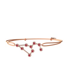 Leo Bileklik - Rodolit garnet 8 ayar rose altın bileklik #josqrz