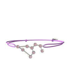 Leo Bileklik - Pembe kuvars 8 ayar beyaz altın bileklik #kktufm