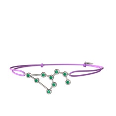 Leo Bileklik - Kök zümrüt 8 ayar beyaz altın bileklik #lohxj5