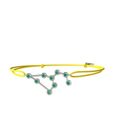 Leo Bileklik - Kök zümrüt 18 ayar beyaz altın bileklik #pc1cu0