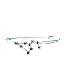 Leo Bileklik - Ametist 14 ayar beyaz altın bileklik #pr3abx