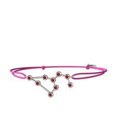 Leo Bileklik - Garnet 8 ayar beyaz altın bileklik #pypasw