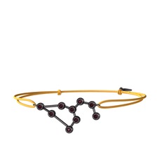 Leo Bileklik - Kök yakut 925 ayar siyah rodyum kaplama gümüş bileklik #qa4ktr