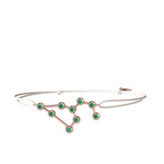 Leo Bileklik - Kök zümrüt 14 ayar rose altın bileklik #qblhep