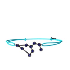 Lab safir 925 ayar siyah rodyum kaplama gümüş bileklik