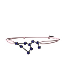 Leo Bileklik - Lab safir 925 ayar siyah rodyum kaplama gümüş bileklik #tnmkd