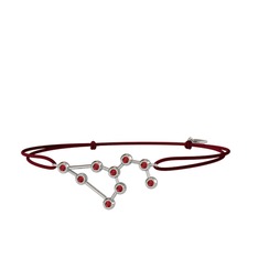 Garnet 8 ayar beyaz altın bileklik