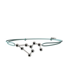 Leo Bileklik - Siyah zirkon 8 ayar beyaz altın bileklik #viqam