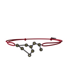 Peridot 925 ayar siyah rodyum kaplama gümüş bileklik