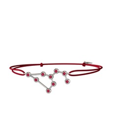 Leo Bileklik - Rodolit garnet 18 ayar beyaz altın bileklik #wlv084