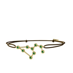 Leo Bileklik - Yeşil kuvars 925 ayar altın kaplama gümüş bileklik #zld4q