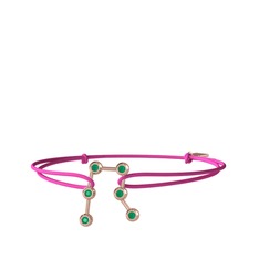 Kök zümrüt 14 ayar rose altın bileklik