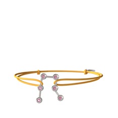Gemini Bileklik - Pembe kuvars 14 ayar beyaz altın bileklik #135cl4i