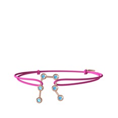 Akuamarin 925 ayar rose altın kaplama gümüş bileklik