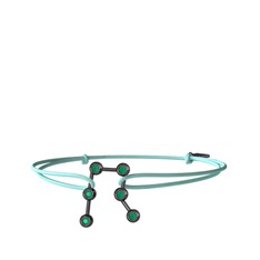Gemini Bileklik - Kök zümrüt 925 ayar siyah rodyum kaplama gümüş bileklik #13sw8ld