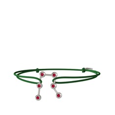 Gemini Bileklik - Rodolit garnet 18 ayar beyaz altın bileklik #140mukc