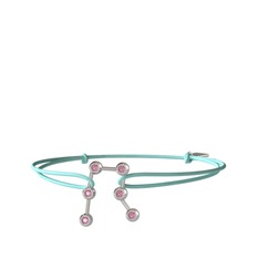 Gemini Bileklik - Pembe kuvars 8 ayar beyaz altın bileklik #156xvd5