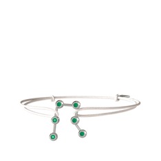 Gemini Bileklik - Kök zümrüt 14 ayar beyaz altın bileklik #16airx4