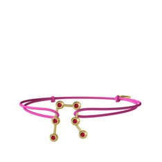 Gemini Bileklik - Rodolit garnet 18 ayar altın bileklik #19x6ekd