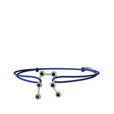 Gemini Bileklik - Siyah zirkon 8 ayar beyaz altın bileklik #1e1hpcb