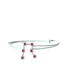 Rodolit garnet 18 ayar beyaz altın bileklik