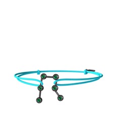 Gemini Bileklik - Yeşil kuvars 925 ayar siyah rodyum kaplama gümüş bileklik #1f9d1wt