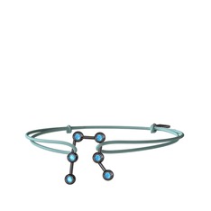 Gemini Bileklik - Akuamarin 925 ayar siyah rodyum kaplama gümüş bileklik #1g92h5r