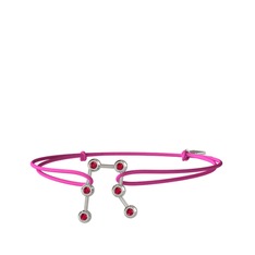 Rodolit garnet 18 ayar beyaz altın bileklik