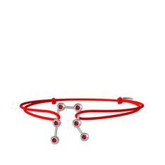 Gemini Bileklik - Rodolit garnet 8 ayar beyaz altın bileklik #1k4qf3t