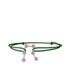 Pembe kuvars 8 ayar beyaz altın bileklik