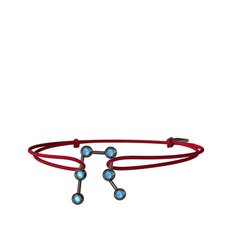 Gemini Bileklik - Akuamarin 925 ayar siyah rodyum kaplama gümüş bileklik #1pieq15