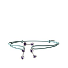 Ametist 14 ayar beyaz altın bileklik