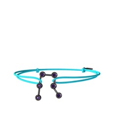 Gemini Bileklik - Ametist 925 ayar siyah rodyum kaplama gümüş bileklik #1rjgs1c