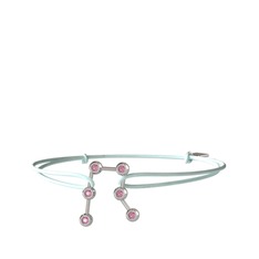 Gemini Bileklik - Pembe kuvars 18 ayar beyaz altın bileklik #1s478f9