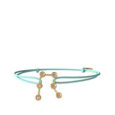 Gemini Bileklik - Pembe kuvars 18 ayar altın bileklik #1t550ok