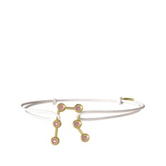 Gemini Bileklik - Pembe kuvars 14 ayar altın bileklik #1tb6nml