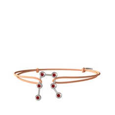 Garnet 14 ayar beyaz altın bileklik