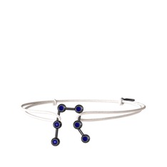 Gemini Bileklik - Lab safir 925 ayar siyah rodyum kaplama gümüş bileklik #1vr99ae